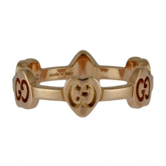 GUCCI Ring US 4 EU47 K18 Pink Gold Heart Icon used - Picture 3 of 7